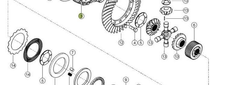 Claas Xerion 4000 - mechanizm różnicowy dyferencjał - koła zębate krzyżak 0014992850-1