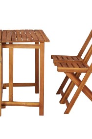 vidaXL Balkonowy stół z donicą i 2 krzesłami bistro, drewno akacjowe 45910-2
