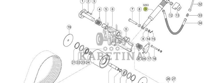 Claas Jaguar 970 - corncracker - rolka napinacza 0024052231-1