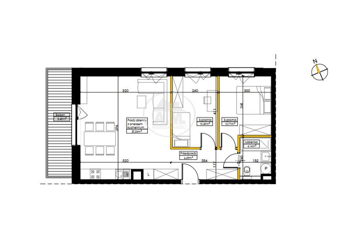 Dwustronne Duzy Balkon Kameralny budynek