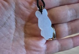 Handcrafted jadeite jade rabbit necklace