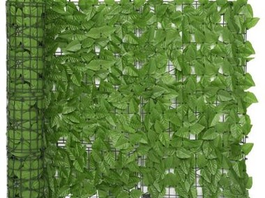 vidaXL Parawan balkonowy, zielone liście, 600x100 cm-1