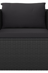 vidaXL Fotel z poduszką, polirattan, czarny 46555-2