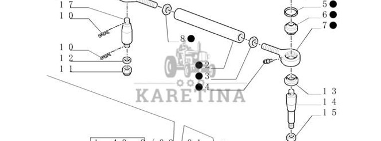 New Holland T6010 Drazek kier poprz 5180336-1
