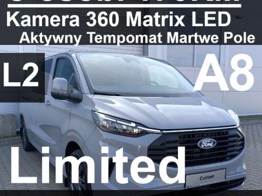 Ford Transit Custom 8-osobowy L2 A8 170KM Kamera 360 Matrix LED Martwe Pole 2396 zł-1