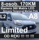 Ford Transit Custom 8-osobowy L2 A8 170KM Kamera 360 Matrix LED Martwe Pole 2396 zł