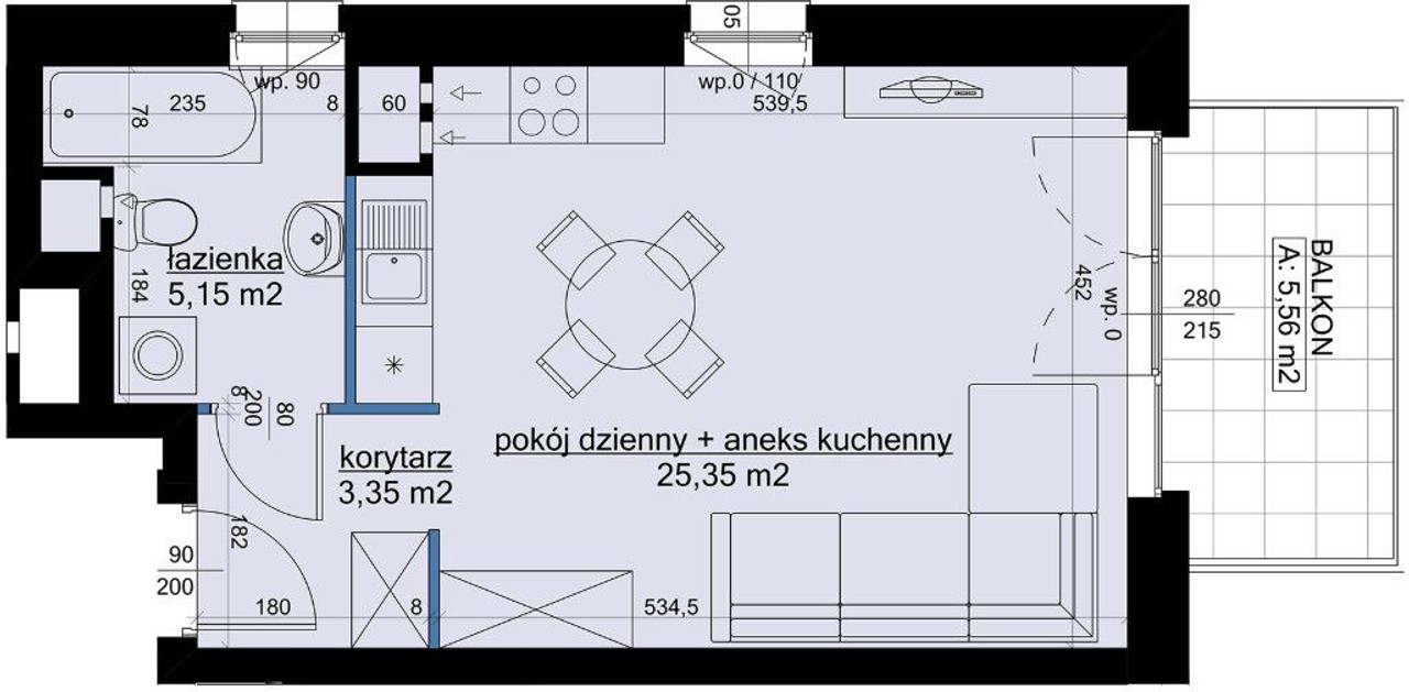 Apartament z dużym balkonem na Winogradach, 0% - Widok 2