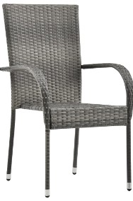 vidaXL Sztaplowane krzesła ogrodowe, 2 szt., szare, polirattan 46464-2