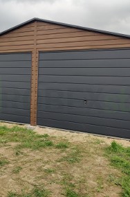 Garaż drewnopodobny orzech 6x5,8 bramy antracyt automat 6x6 producent garaży 6x6-2