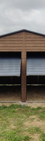 Garaż drewnopodobny orzech 6x5,8 bramy antracyt automat 6x6 producent garaży 6x6-3