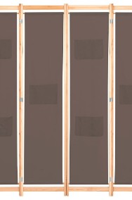 vidaXL Parawan 4-panelowy, brązowy, 160x170x4 cm, tkanina248180-2