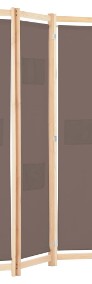 vidaXL Parawan 4-panelowy, brązowy, 160x170x4 cm, tkanina248180-3