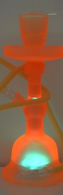 Fajka wodna  "LED" pomarańczowa, szkło, 1 wąż, 35 cm, pilot w zestawie.-4