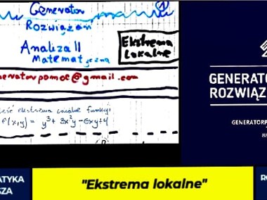 "Ekstrema lokalne" - Rozwiązanie zadania. #Matematyka #Wyższa-1