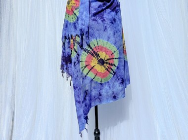 Duża chusta szal tie dye barwiona boho bohemian hippie etno niebieska-1