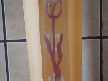 Nowoczesne szkło ozdobne - wazon w kolorze pośrednio żółtym-1