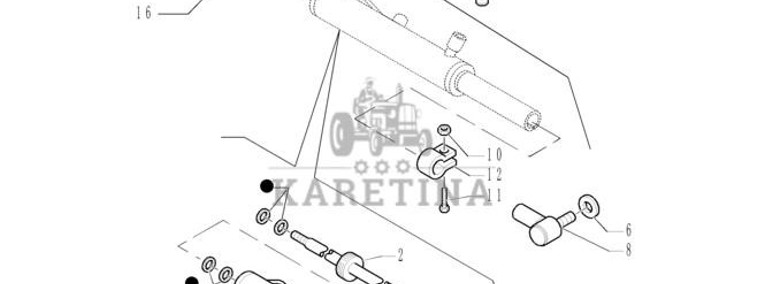New Holland T6010 T6090 T6070 Silownik ukl kierown double acting, 25mm rod, 236.5mm stroke 82037187-1