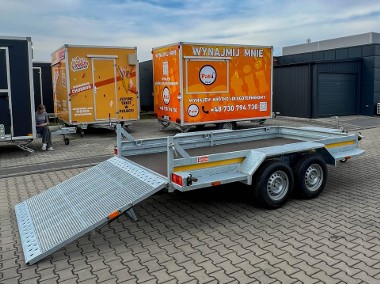 PRZYCZEPA POD MINIKOPARKĘ 3500 KG – 3,5 M, TRAP NAJAZDOWY, 2 OSIE!-1