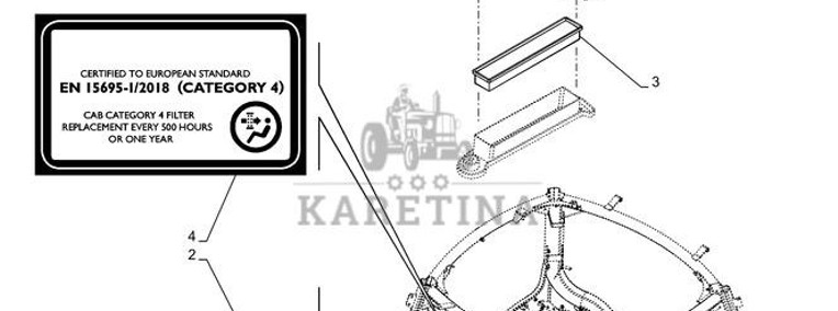 New Holland T6090 Filtr kabiny active carbon cab filters (cat.4) 73332082-1