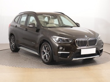 BMW X1 F48 , Salon Polska, Serwis ASO, 190 KM, Automat, Skóra, Navi,-1