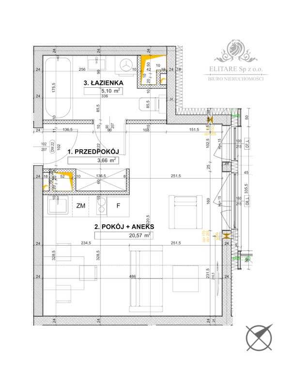 Apartament 1 pok. 29,33 m² ogrzewanie miejskie /obok Sky Tower - Widok 4