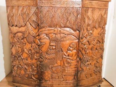 Bufet, barek, lada oryginalny afrykański z litego drewna egzotycznego, heban.-1