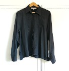 Czarna koszula vintage M 38 L 40 wiskoza haft czerń retro 
