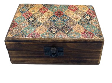 Drewniane pudełko z ceramiczną powłoką – Arabeska-1