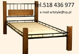 łóżko drewniano metalowe