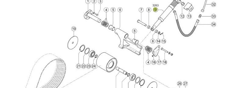 Claas Jaguar 970 - corncracker - rolka napinacza 0024052231-1