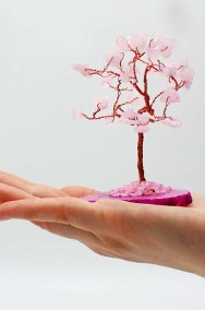 Drzewko z kamieni – Różowy Kwarc Na Podstawie z Agatu-2