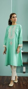 Nowa zielona tunika indyjska S 36 kameez kurta kurti boho bohemian hippie orient-3