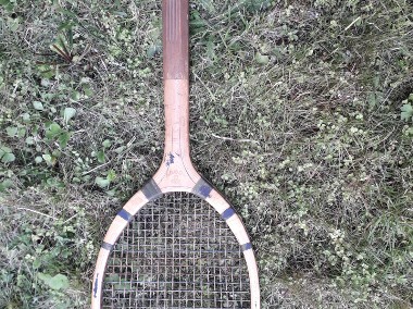 Rakieta tenisowa, stara, z początku XX w. angielskiej firmy Scout, opisana nazwą-1