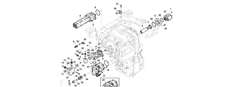 John Deere 9470RX - Pompa RE586666 (Układ hydrauliczny)-1