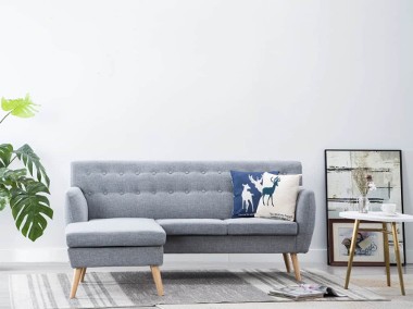 vidaXL Sofa z leżanką, obita tkaniną, 171,5x138x81,5 cm, jasnoszara247024-1
