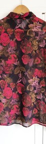 Koszula mgiełka Monki S 36 luźna zwiewna w róże kwiaty wzór -4