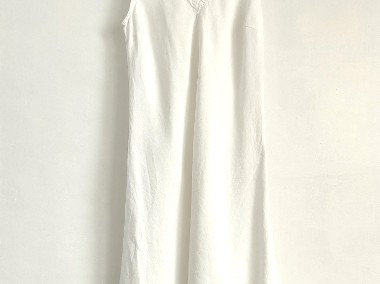 Biała sukienka Haris Cotton XS 34 S 36 bawełna len letnia prosta elegancka-1