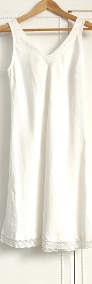 Biała sukienka Haris Cotton XS 34 S 36 bawełna len letnia prosta elegancka-3