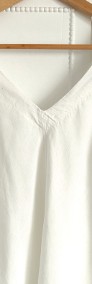 Biała sukienka Haris Cotton XS 34 S 36 bawełna len letnia prosta elegancka-4