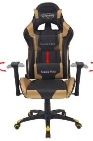vidaXL Rozkładane krzesło biurowe, sportowe, sztuczna skóra, złote20173-2