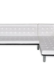 vidaXL Sofa narożna z funkcją rozkładania, sztuczna skóra, biała 244329-2