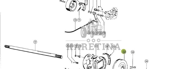 Claas Dominator 98 - wałek pośredni hamulca lewy 0006068721-1