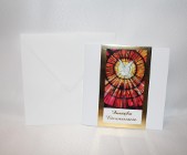 Kartka na Bierzmowanie Duch Święty złota czerwona elegancka +personalizacja