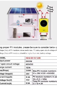 Inwerter Hybrydowy MPPT Dotykowy EASun Power 5600 Wat 450VDC NOWY Cena z Wysyłką-2