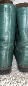 Used green leather boots size 39 with faux fur inside-3