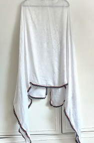 Biała chusta indyjska dupatta szal pareo turban hijab hidżab wzór-2