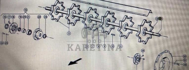 Wałek Podajnika Zboźowego do Claas Mega 370/340 Nr kat. części 000 644 517 1-1