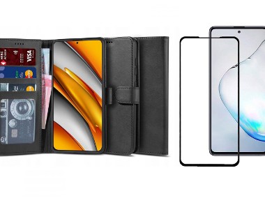 Etui Wallet 2 + Szkło Pełne Full Glue do Xiaomi Poco F3-1