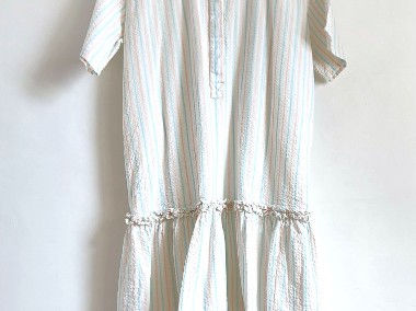 Sukienka Lulu's Drawer M 38 paski pastele bawełna mini krótka-1