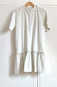 Sukienka Lulu's Drawer M 38 paski pastele bawełna mini krótka-2